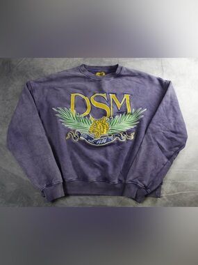 Diet Starts Monday DSM Tiger Sweatshirt XL Washed Purple Heavyweight Crewneck